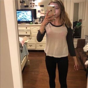 cute with a nude bra or bralette! 3/4 sleeves